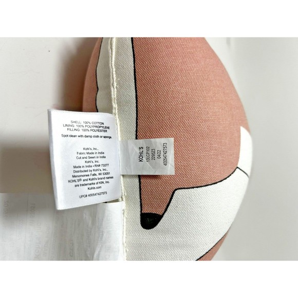 Little Co. By Lauren Conrad Canvas Fox Shaped Decorative Accent Pillow 12x16” - Picture 4 of 9